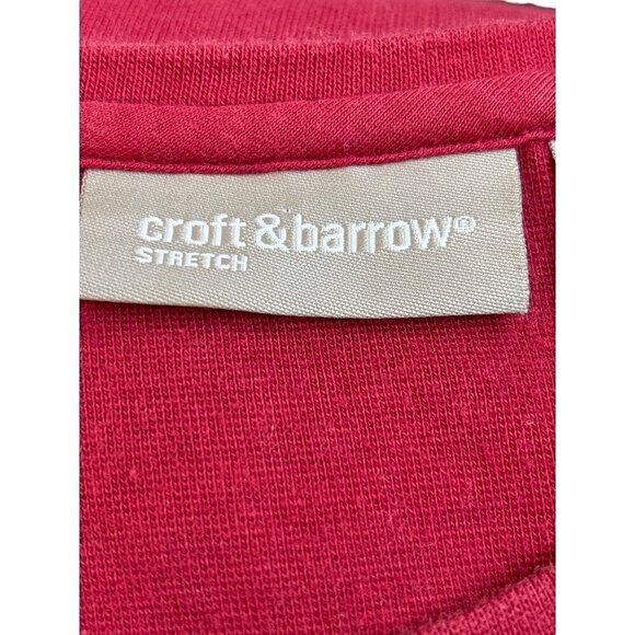 Croft & Barrow Tee Cranberry Women XL Cotton Round neck. Long sleeves - Picture 6 of 10